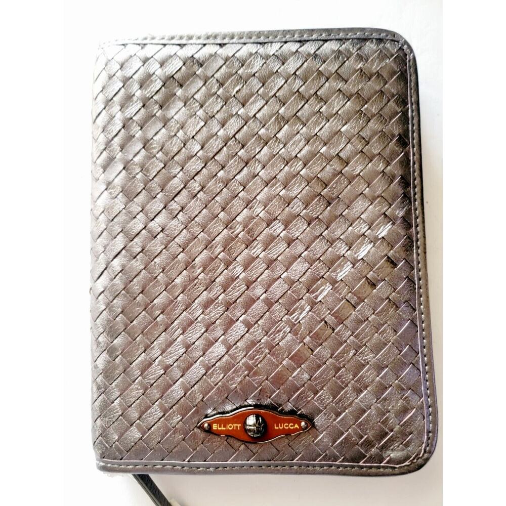 NWT Elliott Lucca Graphite Woven Leather Kindle Nook E-Reader Case